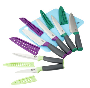 13 Piece Knife Set with Cutting Mat Out Of The Box